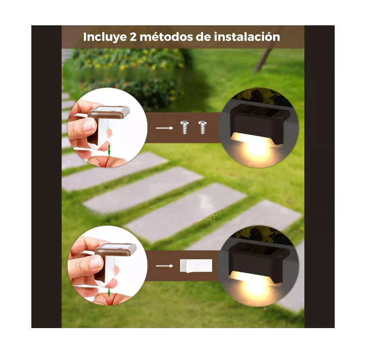 Luces solares para escalera x4 con encendido automático