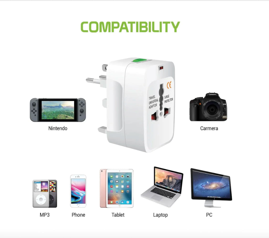 Adaptador universal de viaje para 150 países